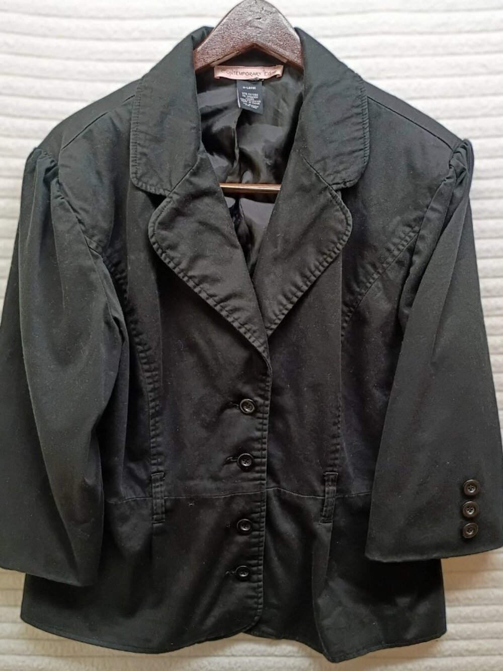 Contemporary Edge Womens Black Blazer Suit Jacket Inside N Outside Pockets XL